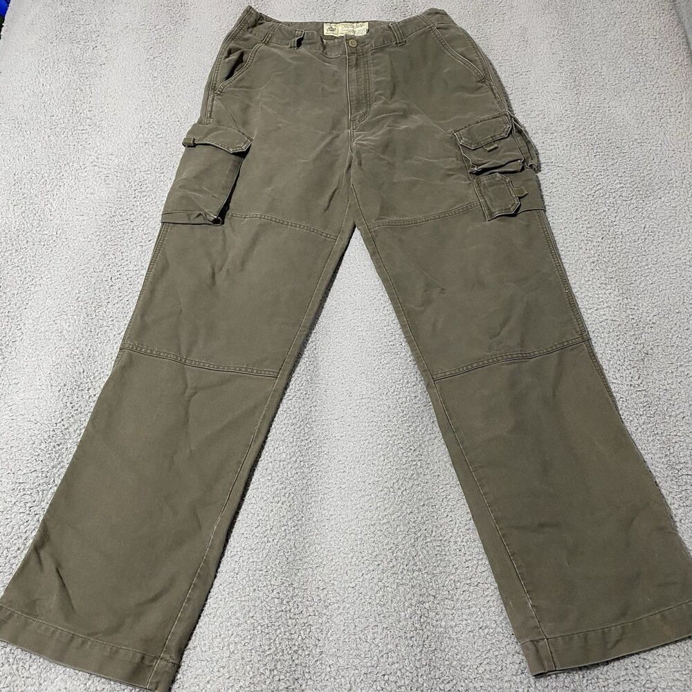 Vintage American Eagle Cargo Pants Mens 33x34 Green Heavy Twill Army Preppy Y2K